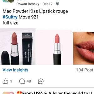 Mac Powder Kiss Lipstick rouge#Sultry Move 921 full size New